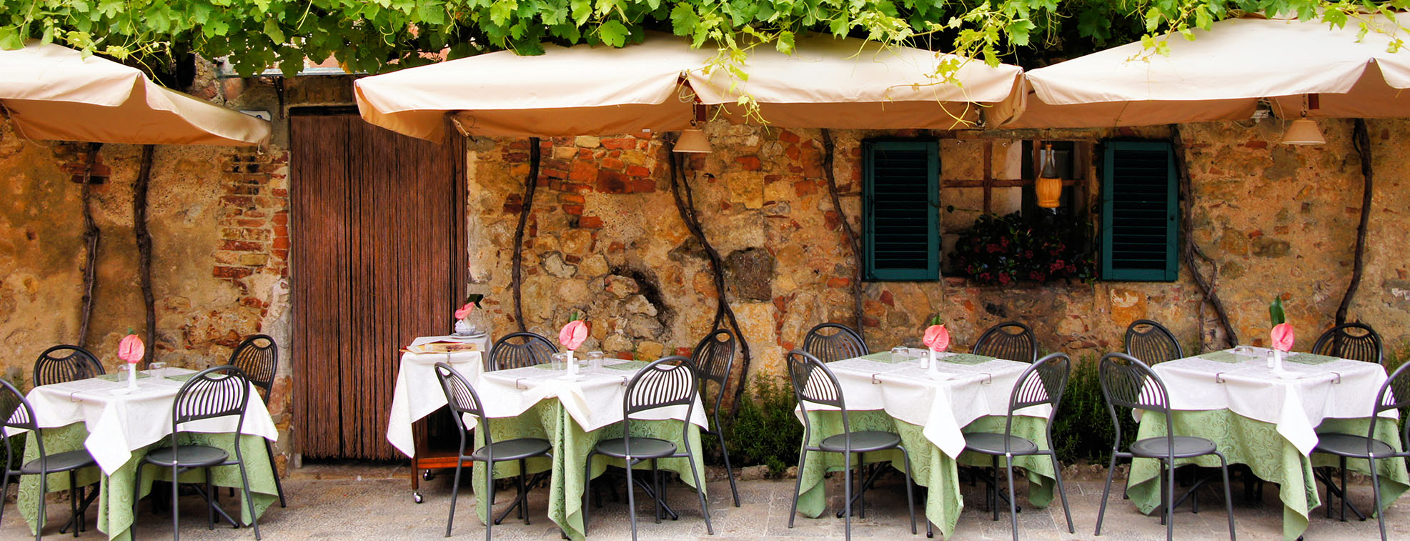 Comfy tables set up on a fresh air