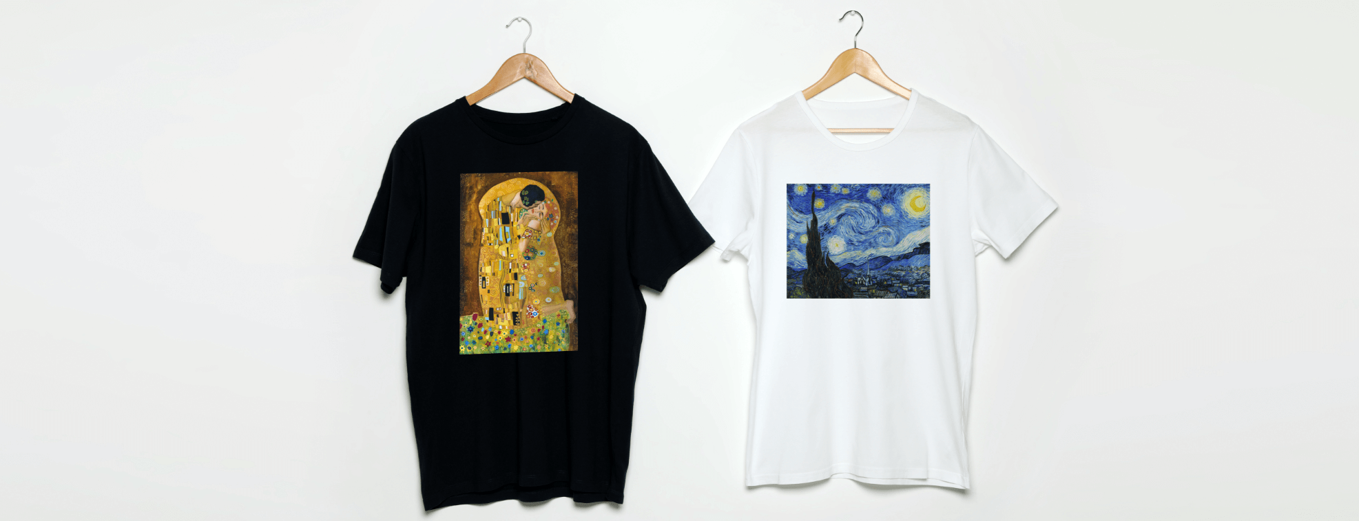 Custom T-shirts with art works by Klimt and Van Gogh